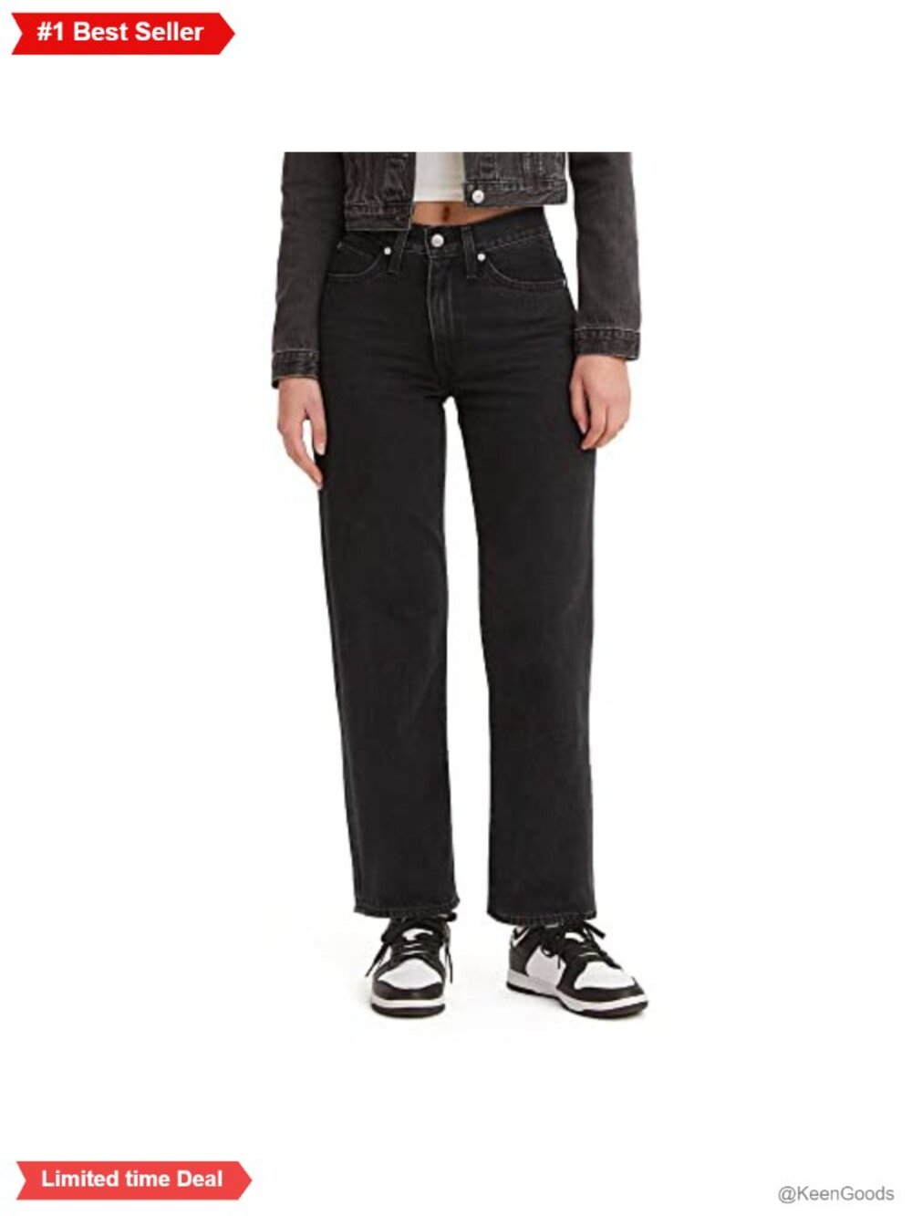 Levi's 94 Baggy Jeans Straight Leg Mid Rise Cotton Blend Women's